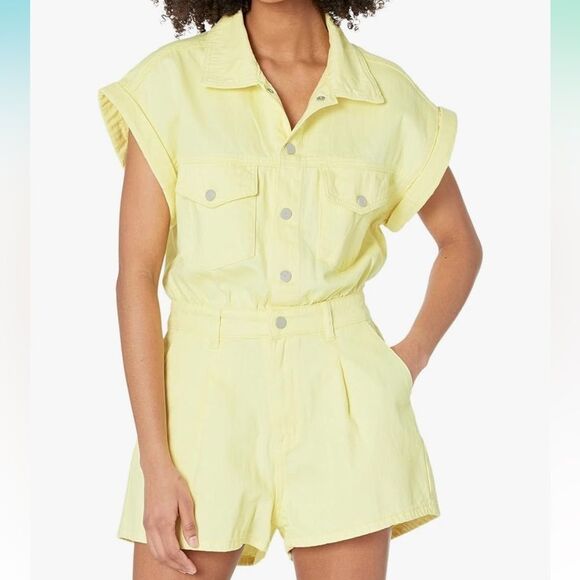 Blank NYC Pants - BLANK NYC• Denim yellow romper size small